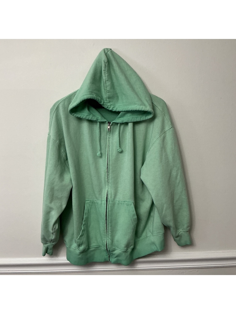 SO Medium Mint Green Full-Zip Hoodie Sweatshirt with Drawstring Hood